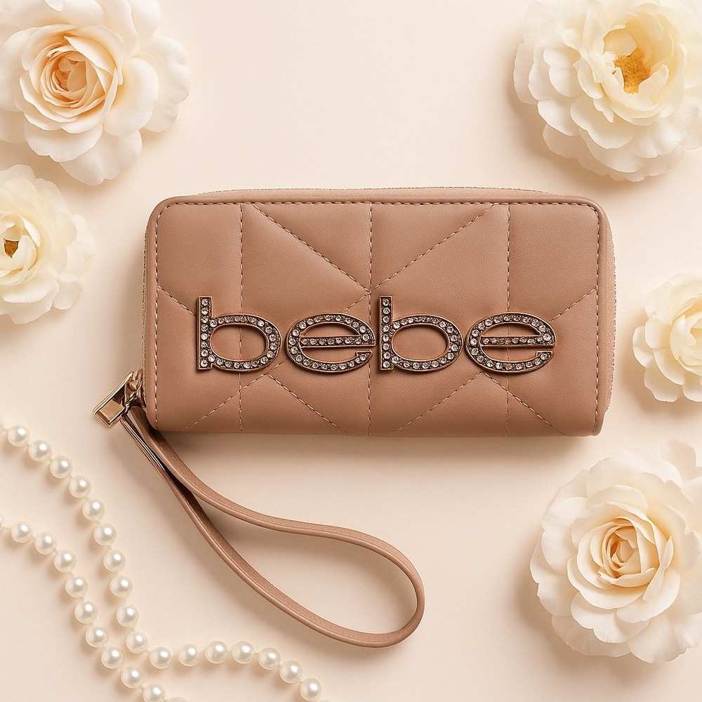 Bebe‎ Zaza Wristlet Wallet in Mauve Pink